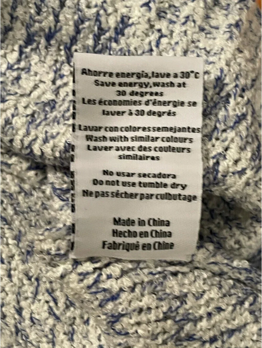 Pepaloves Womens Crop Sweater Blue Heathered Short Sleeve Crew Neck S New W Tags